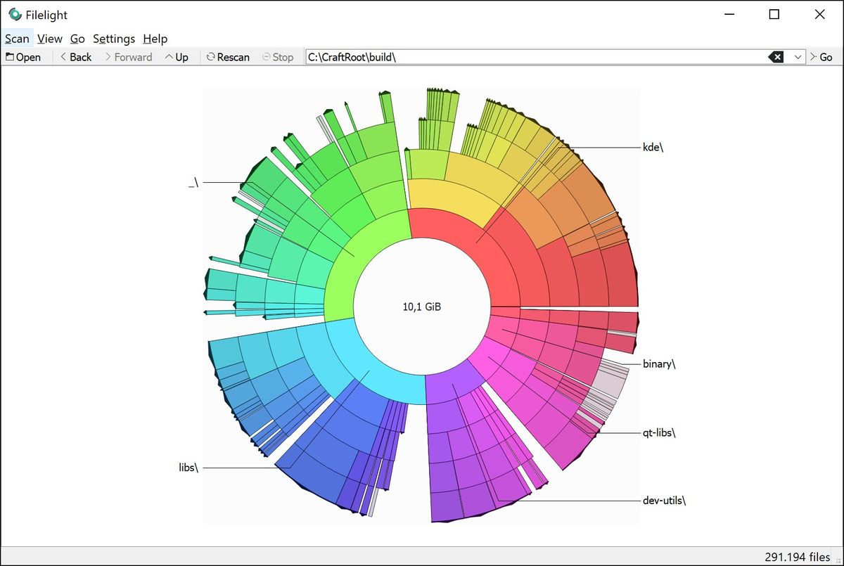 Filelight - Windows Disk Usage Utility